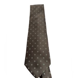 Zylos Platinum Polka Dot Men's Tie - Brown and Gray 🆕